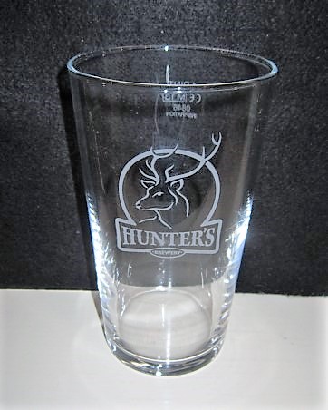 beer glass from the Hunter's  brewery in England with the inscription 'Hunter's Brewery'
