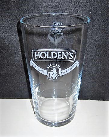 beer glass from the Holden's brewery in England with the inscription 'Holden's Black Country Born & Bread'