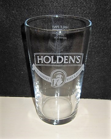 beer glass from the Holden's brewery in England with the inscription 'Holden's Black Country Born & Bread'