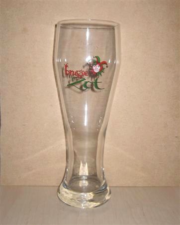 beer glass from the De Halve Maan brewery in Belgium with the inscription 'Brugse Zot'