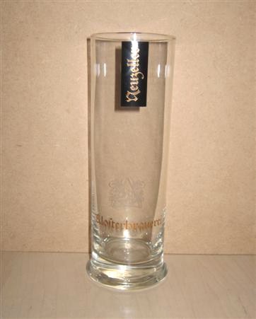 beer glass from the Klosterbrauerei Neuzelle brewery in Germany with the inscription 'Neuzeller Rlofterbrauerei'