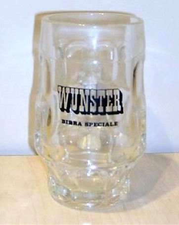 beer glass from the Dreher brewery in Italy with the inscription 'Wunster Birra Speciale'