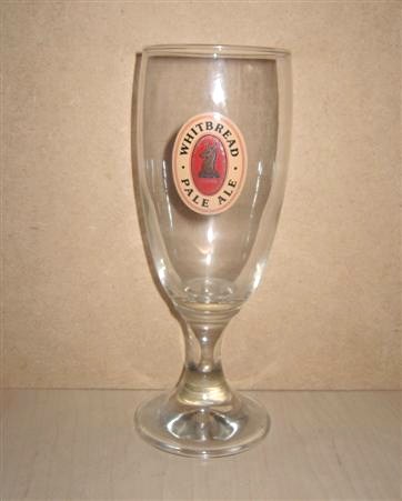 beer glass from the Whitbread  brewery in England with the inscription 'Whitbread Pale Ale'