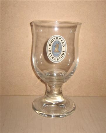 beer glass from the Whitbread  brewery in England with the inscription 'Whitbread Extra Stout'