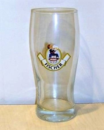beer glass from the Fischer brewery in France with the inscription 'Fischer'