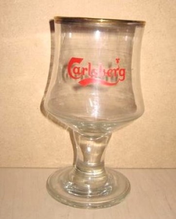 beer glass from the Carlsberg brewery in Denmark with the inscription 'Carlsberg'