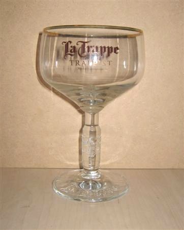 beer glass from the De Koningshoeven brewery in Netherlands with the inscription 'La Trappe Trappist'