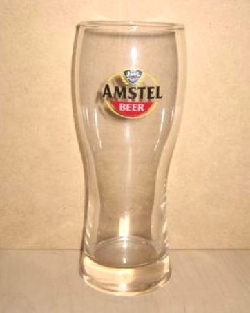 beer glass from the Amstel brewery in Netherlands with the inscription 'Amstel Beer'