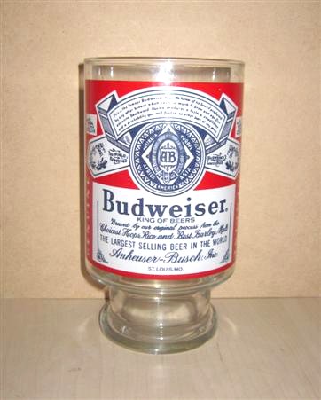 beer glass from the Anheuser Busch brewery in U.S.A. with the inscription 'Budweiser King Of Beers. Genuine'