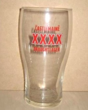 beer glass from the Castlemaine brewery in Australia with the inscription 'Castlemaine XXXX Draught Lager'