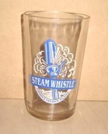 beer glass from the Steam Whistle Brewing brewery in Canada with the inscription 'Steam Whistle Canada's Premium Pilsner'