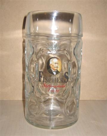 beer glass from the Fischer's Stiftungsbrau brewery in Germany with the inscription 'Fischer's Stiftungsbrau Erding'