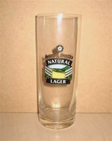 beer glass from the Samuel Smith brewery in England with the inscription 'Samuel Smith's Natural Lager'