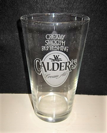 beer glass from the Calder's  brewery in Scotland with the inscription 'Calder's Cream Ale'