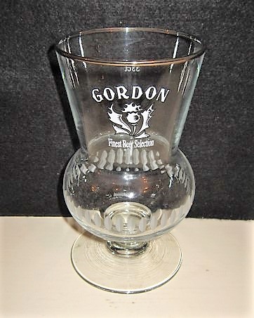 beer glass from the John Martin brewery in Belgium with the inscription 'Gordon Finest Beer Selection'