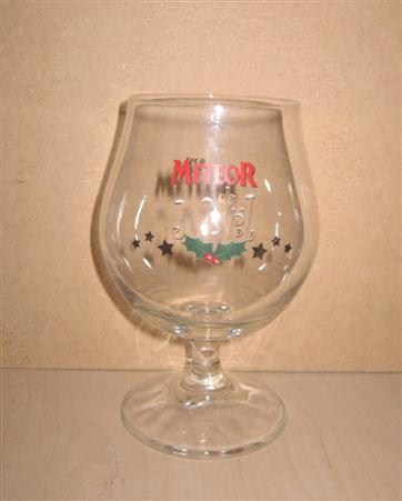 beer glass from the Meteor  brewery in France with the inscription 'Meteor Noel'
