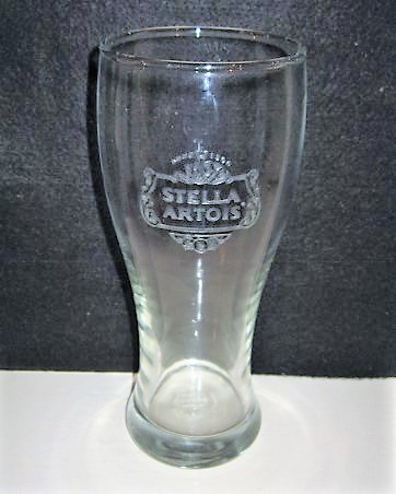 beer glass from the Stella Artois brewery in Belgium with the inscription 'Stella Artois'