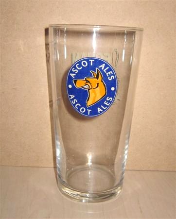 beer glass from the Ascot Ales brewery in England with the inscription 'Ascot Ales'