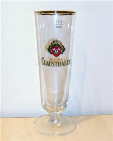 beer glass from the Binding brewery in Germany with the inscription 'Marke Clausthaler'