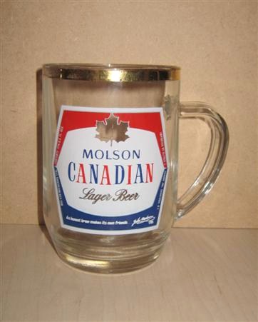 beer glass from the Molson Coors brewery in Canada with the inscription 'Molson Canadian Lager Beer. An Honest Brew Makes Its Own Friends'