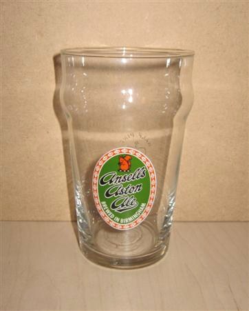 beer glass from the Ansells brewery in England with the inscription 'Ansells Aston Ale'
