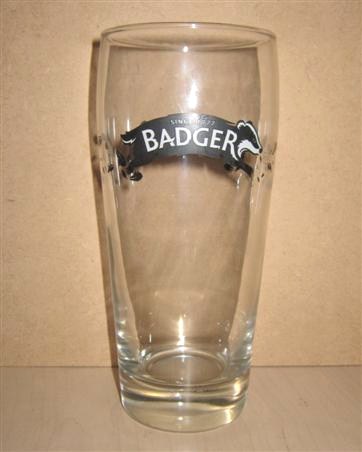 beer glass from the Hall & Woodhouse brewery in England with the inscription 'Since 1777 Badger'