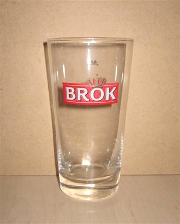 beer glass from the Brok brewery in Poland with the inscription 'Brok'