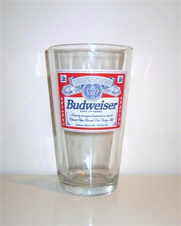 beer glass from the Anheuser Busch brewery in U.S.A. with the inscription 'Budweiser King Of Beers'