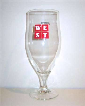 beer glass from the WEST  brewery in Scotland with the inscription 'WEST '