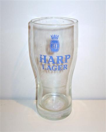 beer glass from the Guinness  brewery in Ireland with the inscription 'Harp Lager '