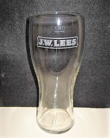 beer glass from the J W Lees brewery in England with the inscription 'J W. Lees'