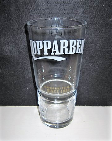 beer glass from the Kopparberg brewery in Sweden with the inscription 'Kopparberg, Kopparberg Bryggeri Since 1882'