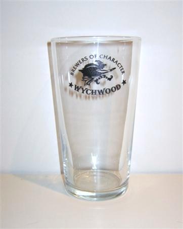 beer glass from the Wychwood  brewery in England with the inscription 'Brewers Of Character. Wychwood'