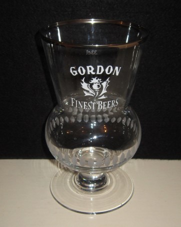 beer glass from the John Martin brewery in Belgium with the inscription 'Gordon Finest Beers'