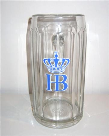 beer glass from the HB Munchen brewery in Germany with the inscription 'HB'