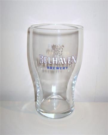 beer glass from the Belhaven brewery in Scotland with the inscription 'ESTD 1719 Belhaven Brewery'