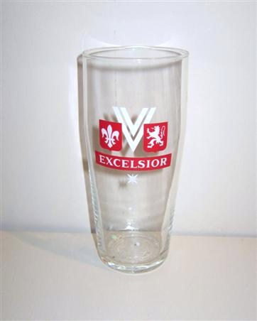 beer glass from the Champigneulles brewery in France with the inscription 'Excelsior'