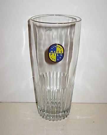 beer glass from the Alken-Maes  brewery in Belgium with the inscription 'Strong Maes Pils'