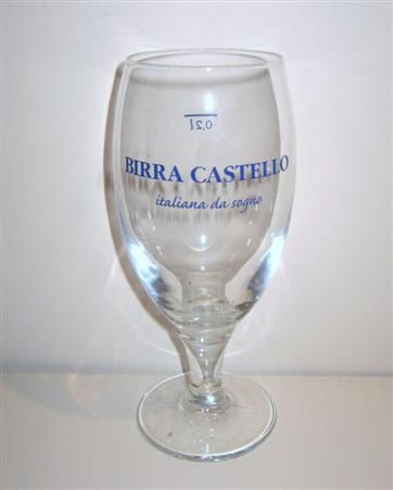 beer glass from the Castello di Udine Spa brewery in Italy with the inscription 'Birra Castello Italiana De Soeno'