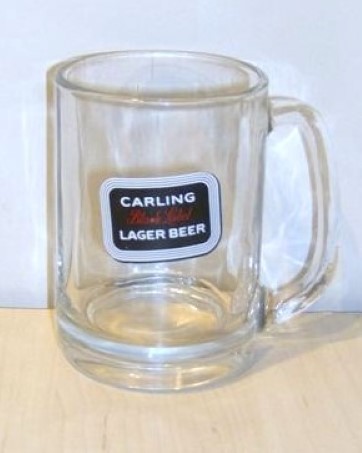 beer glass from the Carling brewery in Canada with the inscription 'Carling Black Label Lager beer'