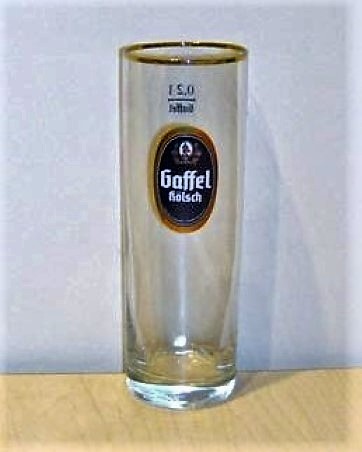 beer glass from the Gaffel brewery in Germany with the inscription 'Gaffel Klsch '
