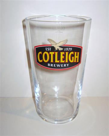 beer glass from the Cotleigh brewery in England with the inscription 'Cotleigh Brewery'