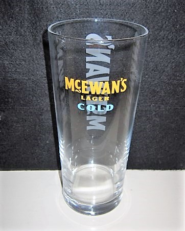 beer glass from the McEwan's brewery in Scotland with the inscription 'McEwan's Larger Cold'