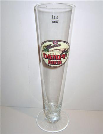 beer glass from the Gebruder Maisel brewery in Germany with the inscription 'Maisel's Dampf BierWeisse Aus Bayreuth'