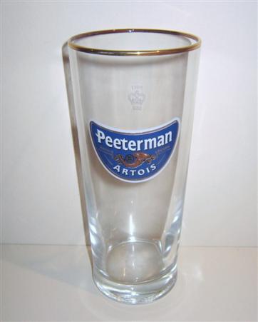 beer glass from the Stella Artois brewery in Belgium with the inscription 'Peeterman Artois Artios Leuven'