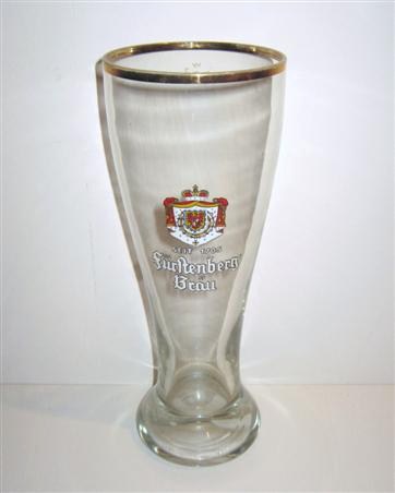 beer glass from the Furstlich Furstenbergische brewery in Germany with the inscription 'Seit 1705 Furstenberg Breu'