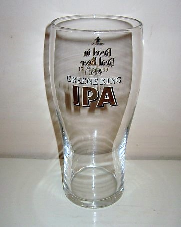 beer glass from the Greene King brewery in England with the inscription '1799 Greene King IPA'