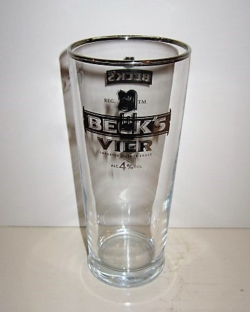 beer glass from the Beck & Co. brewery in Germany with the inscription 'Beck's Vier Imported Pilener Lager'