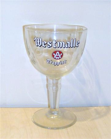 beer glass from the Westmalle brewery in Belgium with the inscription 'Westmalle Trappist'