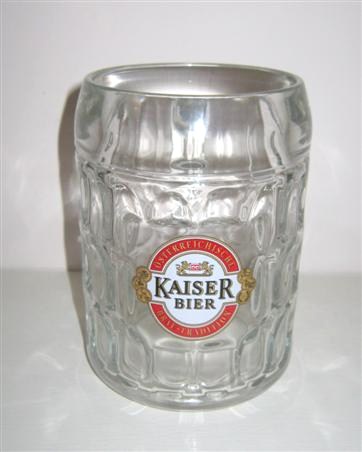 beer glass from the Aktiengesellschaft  brewery in Austria with the inscription 'Kaiser Bier Osterreichische Brau Tradition'